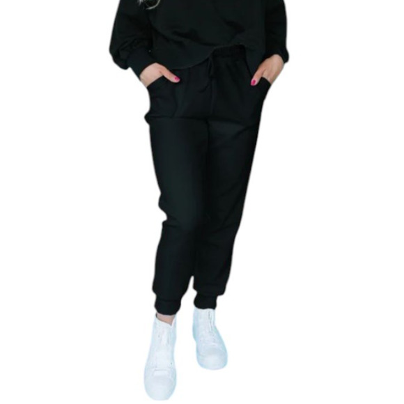 Mary Square Black Millie Luxe Athleisure Lounge Casual Drawstring Jogger Medium - Picture 5 of 7